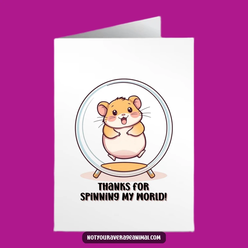 Free Printable Hamster Thank You Card: Energetic Spin Downloadable