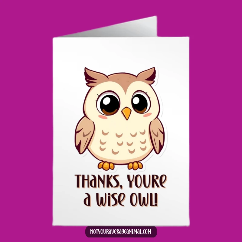 Free Printable Owl Thank You Card: Wise & Funny Owl Downloadable Gratitude
