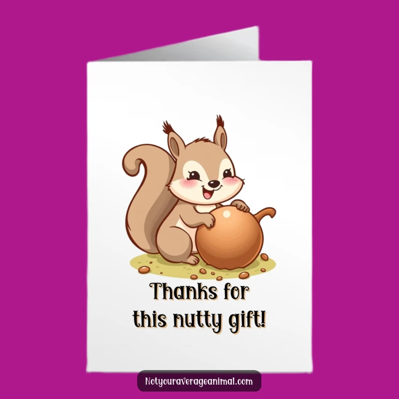Free Printable Squirrel Thank You Card: Grateful Acorn Lover Downloadable
