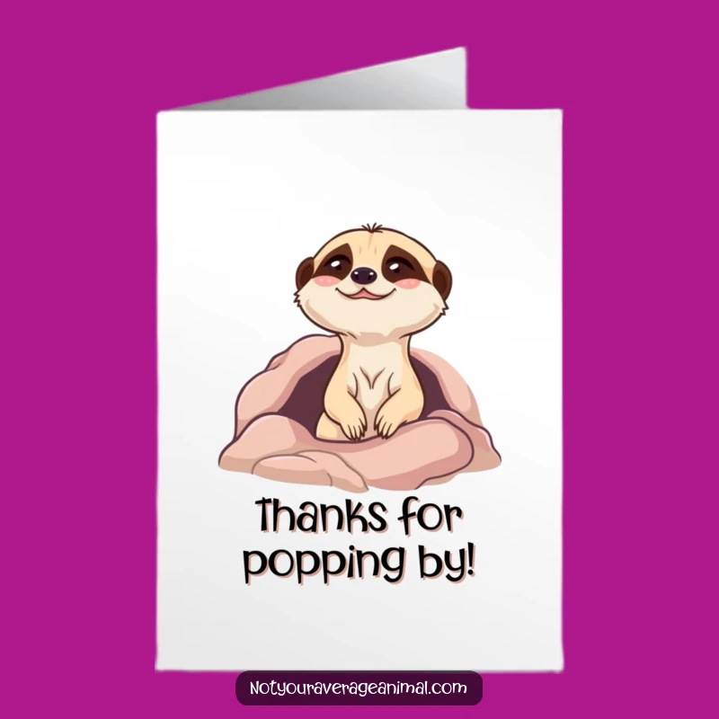 Free Printable Thank You Card: Giggling Meerkat Popping Up Funny Downloadable Gift