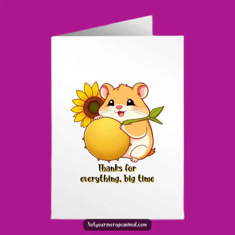 Free Printable Thank You Card: Grateful Hamster, Funny Appreciation, Downloadable Gift
