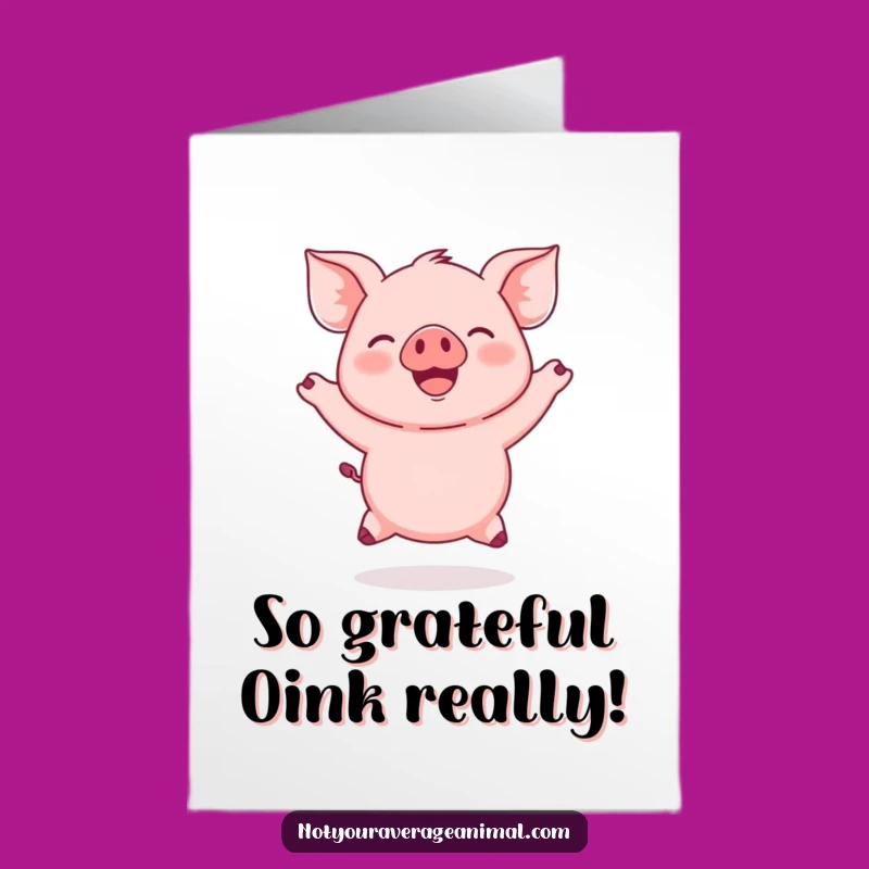 Free Printable Thank You Card: Piglet Jumps with Gratitude - DIY Gift Idea