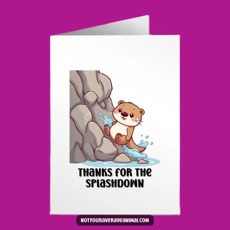 Free Printable Thank You Card: Playful Otter, Splash Downloadable Gift