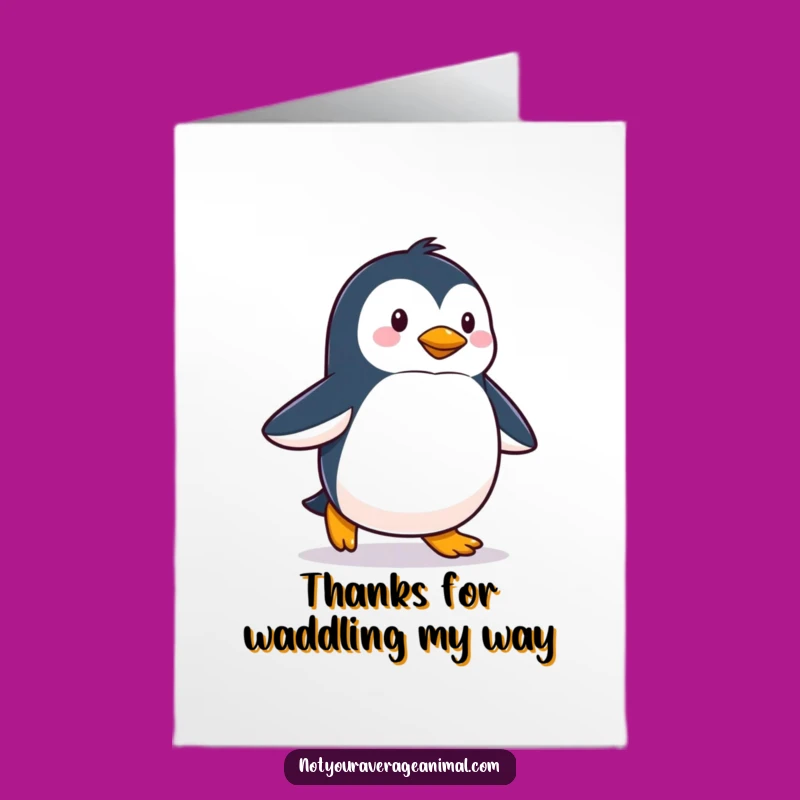 Free Printable Thank You Card: Proud Penguin's Happy Walk, Fun DIY Gift