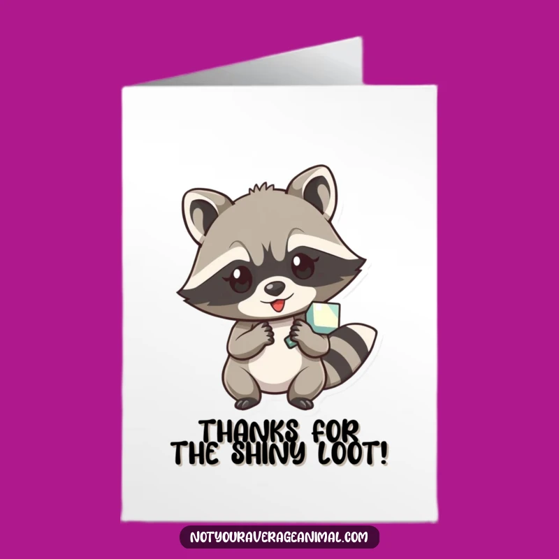 Free Printable Thank You Card: Raccoon Loot, Funny Downloadable Gift to Show Appreciation