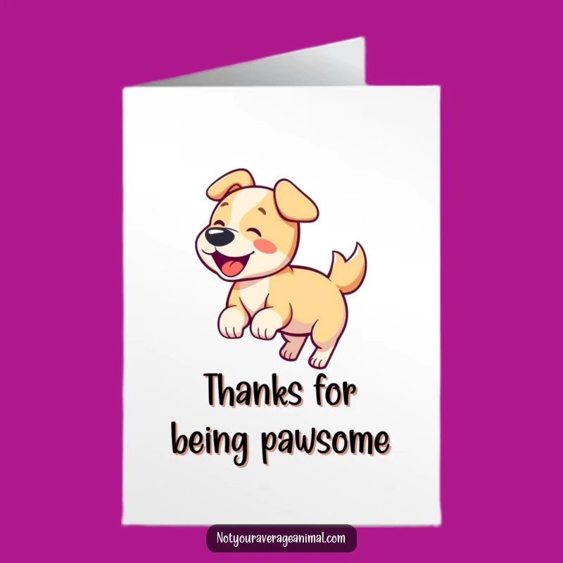 Funny Free Printable Thank You Card: Happy Dog Woof - Downloadable Gratitude