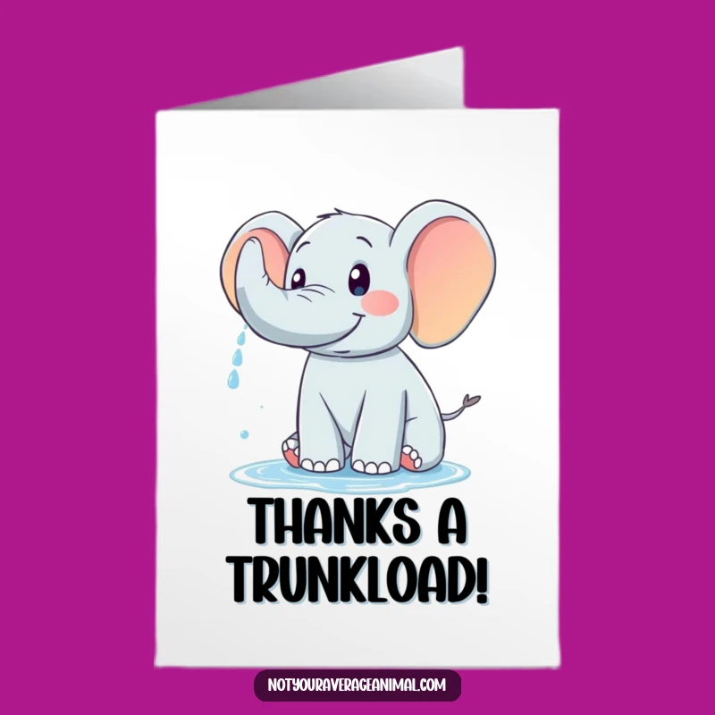 Free Printable Elephant Thank You Card - Grateful Spritz Downloadable for Appreciation