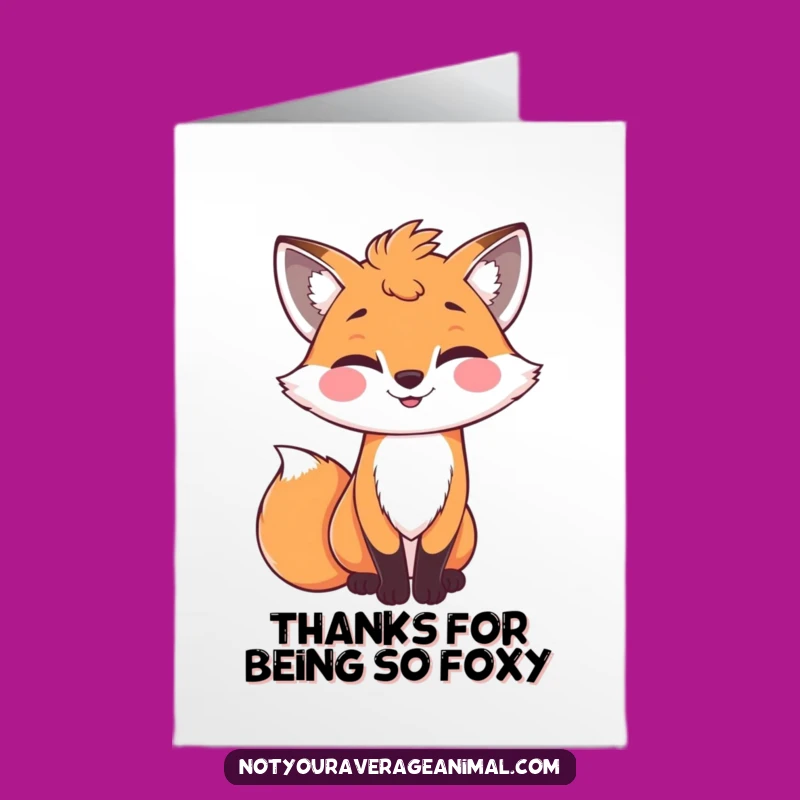 Express thanks with a playful wink using this free printable card of a grinning fox. Print at home for a charmingly cheeky thank you.