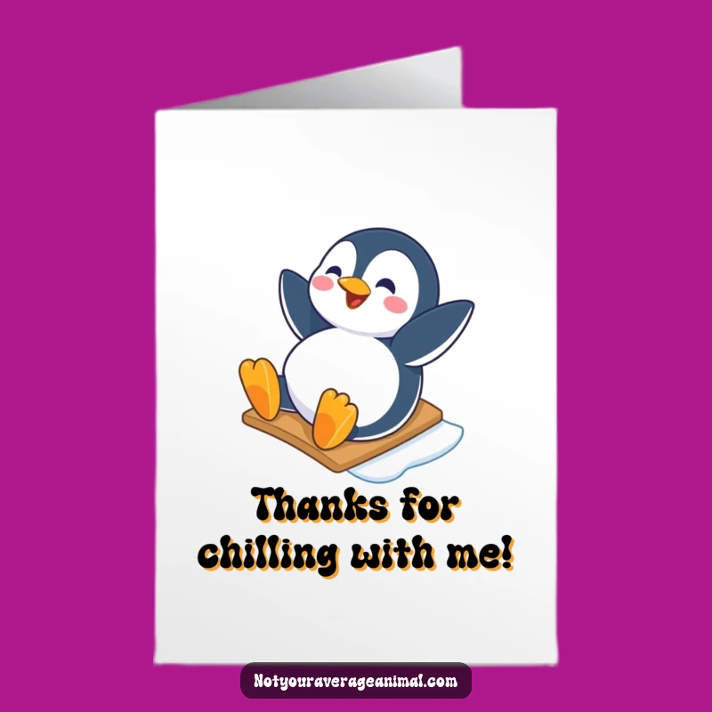 Free Printable Thank You Card: Penguin Thanks, Funny Downloadable Greeting for a Cool Gesture