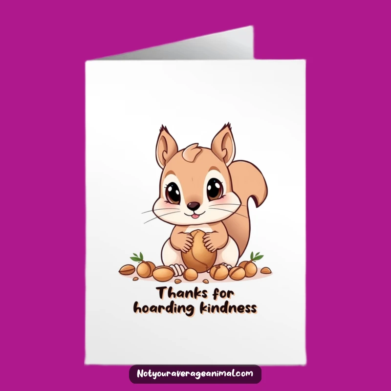 Free Printable Squirrel Thank You Card: Big Eyes Nutty Gratitude Downloadable Gift