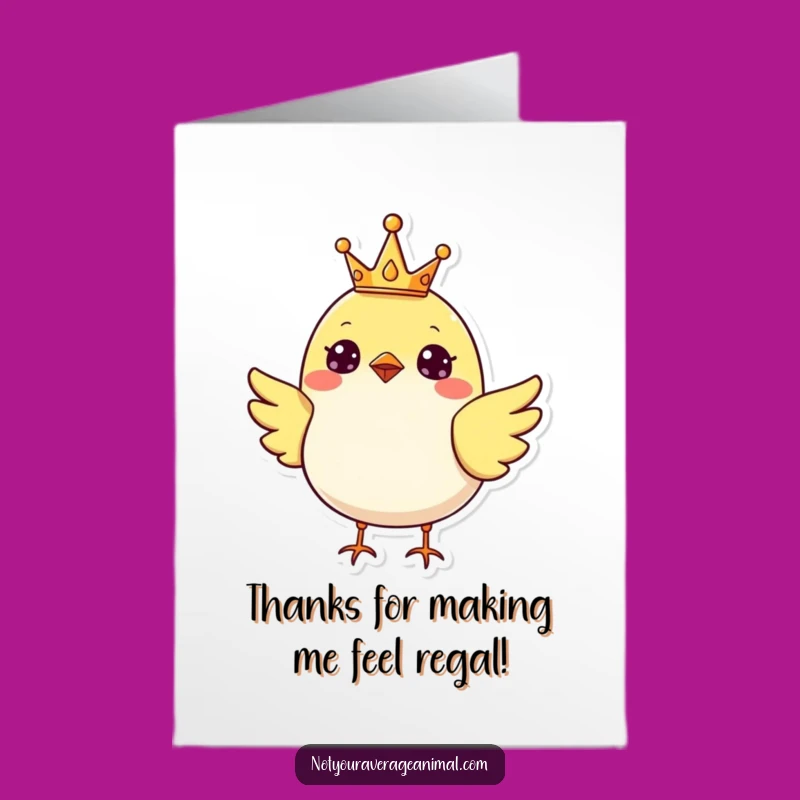 Free Printable Thank You Card: Cheerful Crowned Bird Gratitude Downloadable!