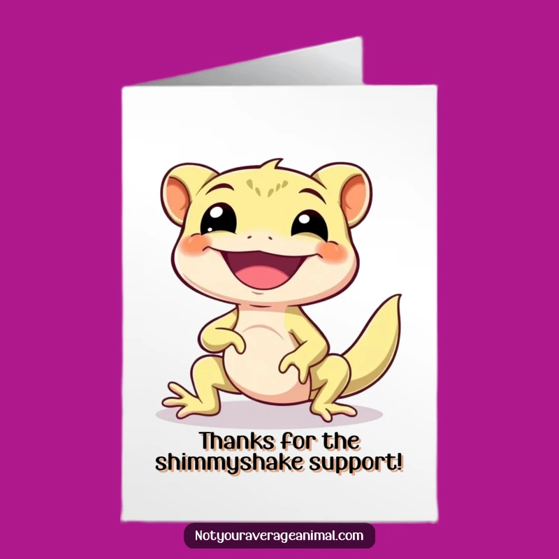 Free Printable Gecko Shimmy Thank You Card: Grateful DIY Downloadable Gift