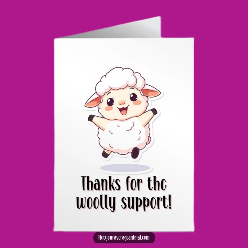 Free Printable Thank You Card: Bouncy Sheep Thanks, Cute Downloadable Gift