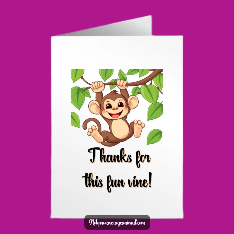 Free Printable Monkey Thank You Card: Swinging Grin for a Cheerful Downloadable Gift!