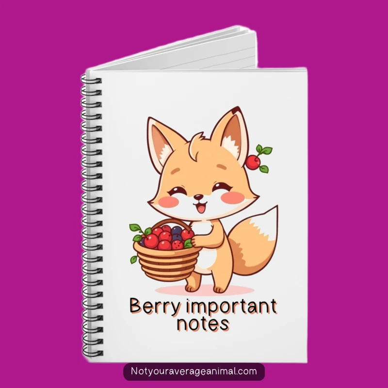 Funny Fox Berry Basket Notebook: Jot Down Your Thoughts with Woodland Charm!