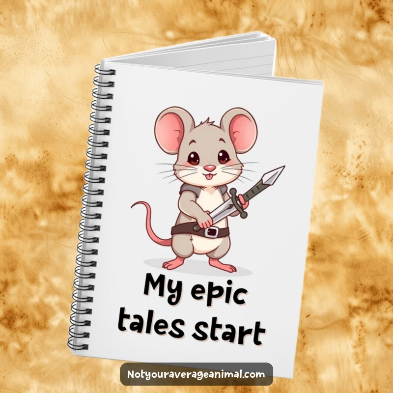 Funny Mouse Notebook: A brave little mouse stands tall, holding a minuscule sword, ready to capture your brave ideas.