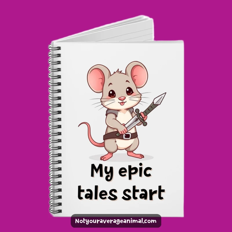 Funny Brave Mouse Sword Notebook: Jot Down Adventures, an Inspirational Funny Gift