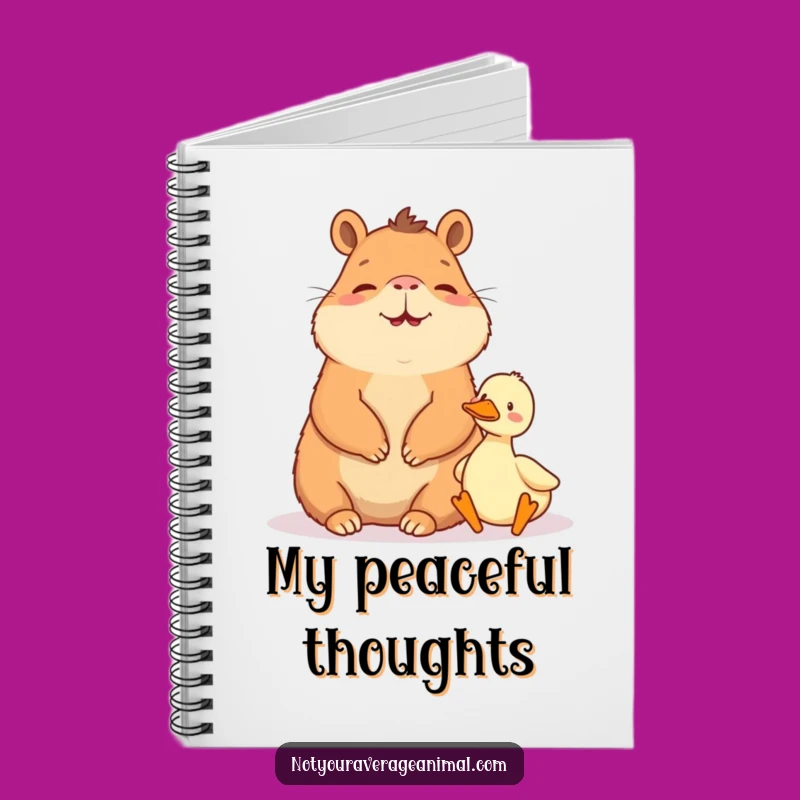 Funny Capybara & Duck Notebook: Jot Down Peaceful Thoughts