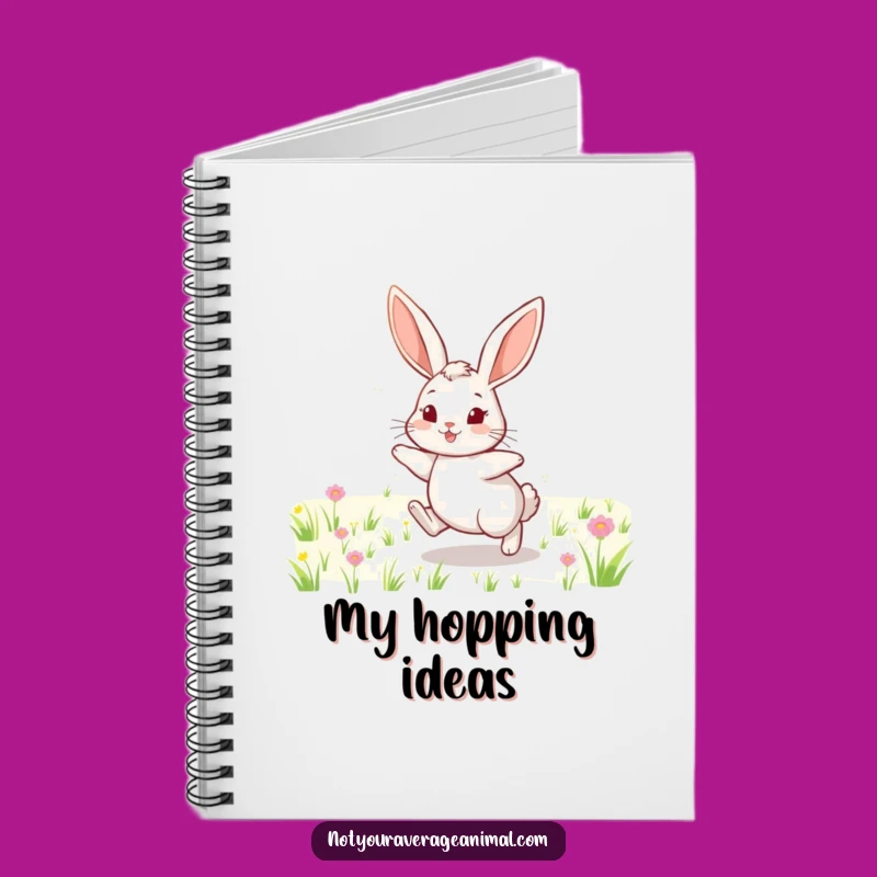 Funny Cheerful Rabbit Field Notebook - Journal Your Happy Thoughts