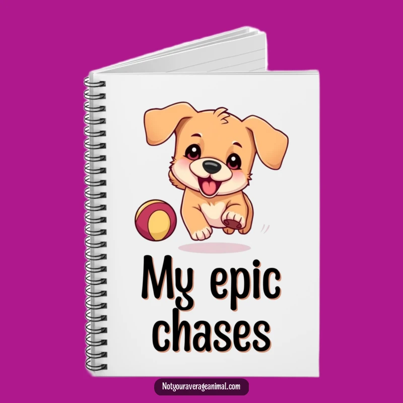 Funny Dog Chasing Ball Notebook: Jot Down Ideas with Playful Pup Focus