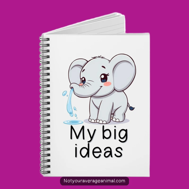 Funny Elephant Notebook: Jot Down Ideas with a Happy Water-Spraying Friend!