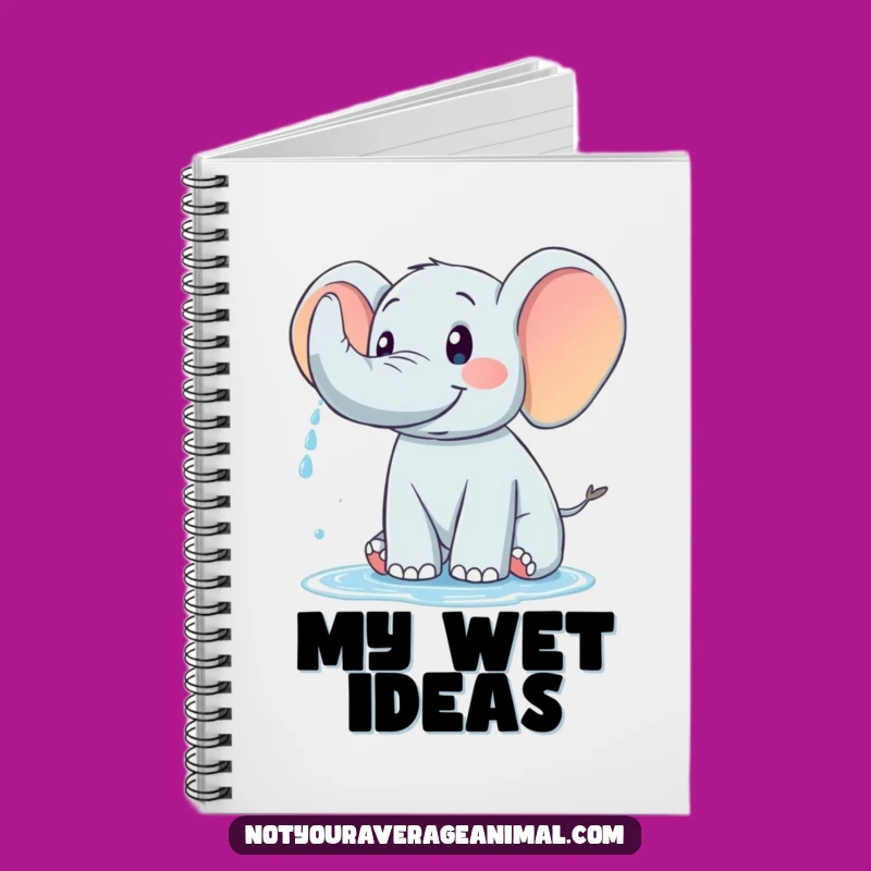 Funny Elephant Trunk Spray Notebook - Creative Animal Journal Gift