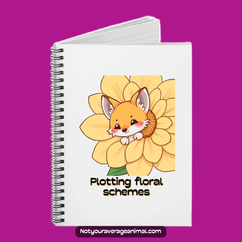Funny Fox Flower Notebook: Whimsical Journal for Your Thoughts