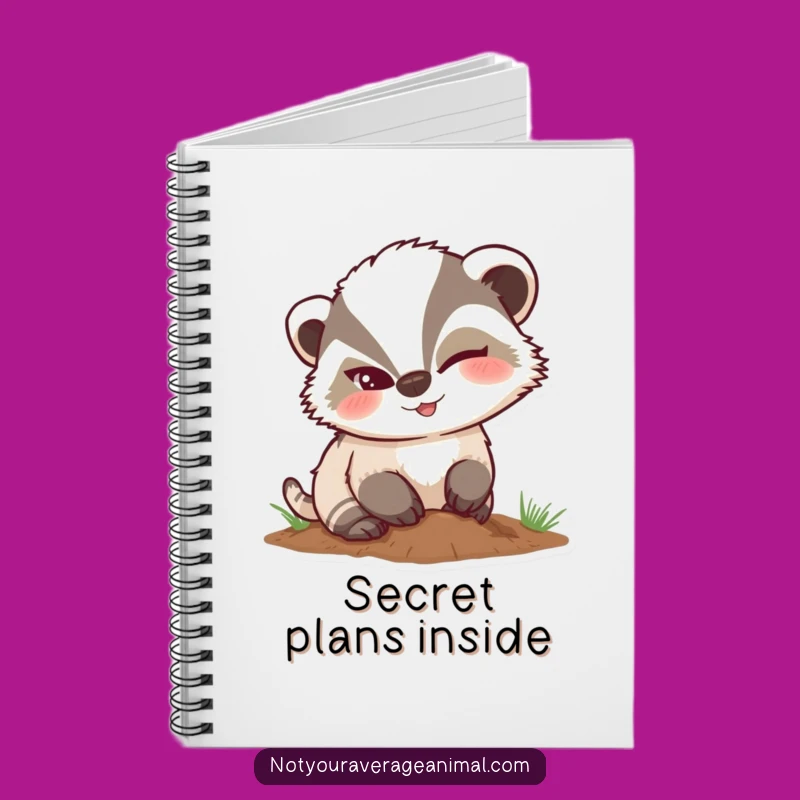 Funny Mischievous Badger Winking Notebook, Hilarious Pages for Your Secret Plans