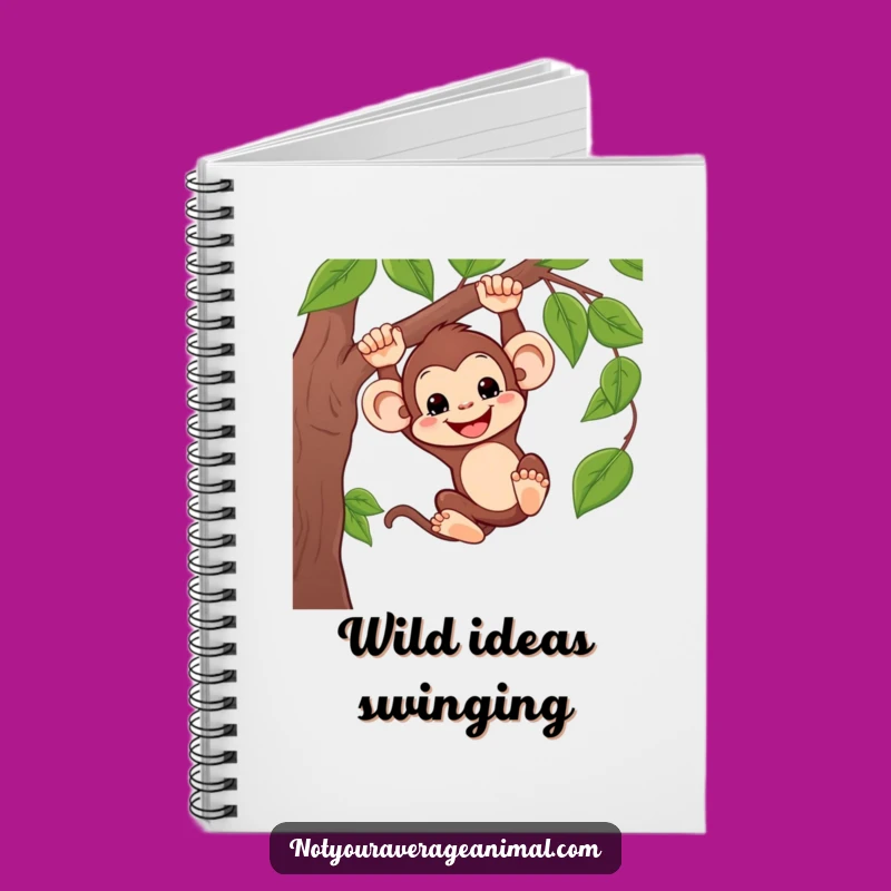 Funny Silly Monkey Swinging Notebook - Jungle Journal, Hilarious Primate Gift