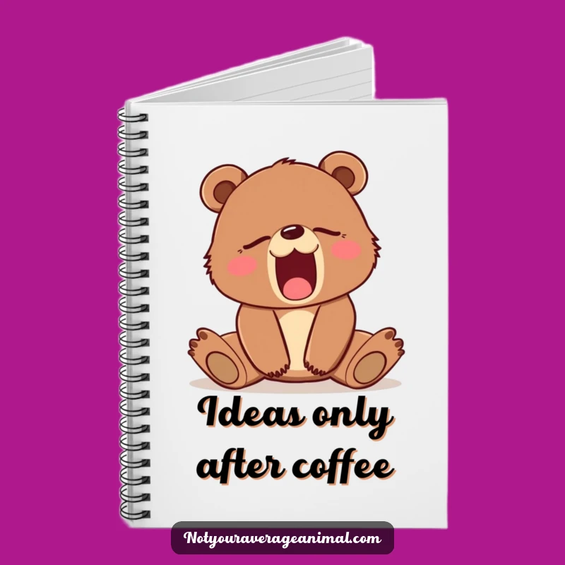 Funny Sleepy Bear Cub Yawn Notebook - Journaling Gift Idea