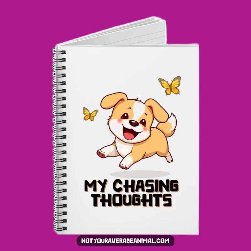 Funny Happy Dog Butterfly Notebook - Journal Your Happy Moments