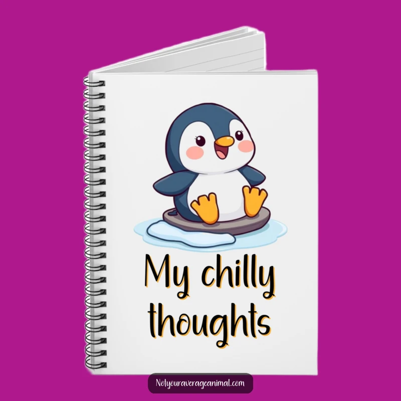 Funny Happy Penguin Sliding Notebook, Joyful Pages for Your Winter Ideas