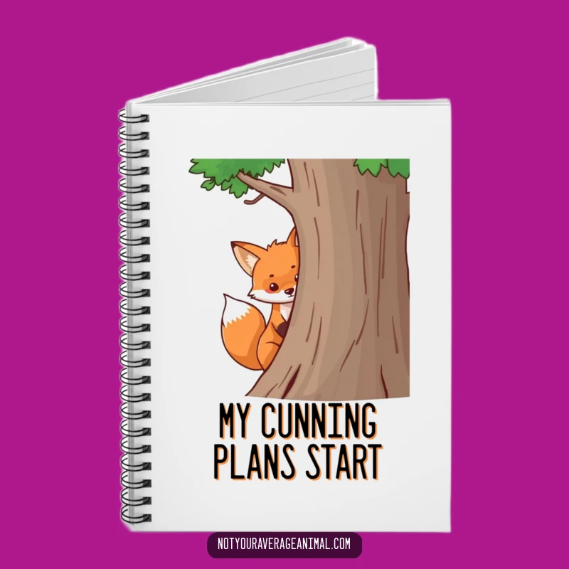 Funny Fox Notebook - Playful Bushy Tail Peeking Journal, Creative Gift!