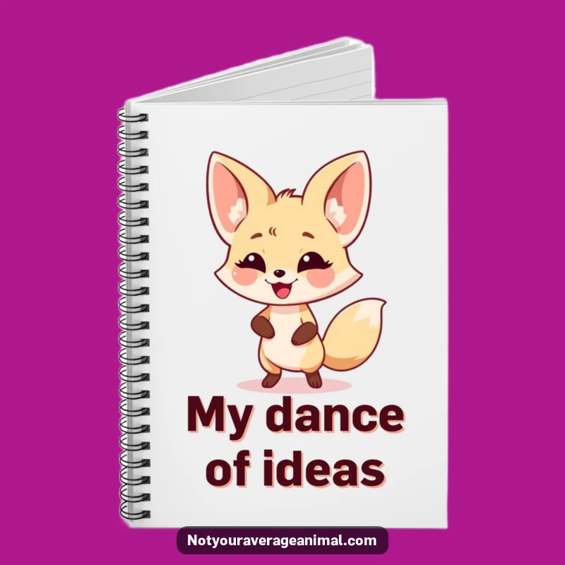 Funny Fennec Fox Dance Notebook - Joyful Ears Journal Gift