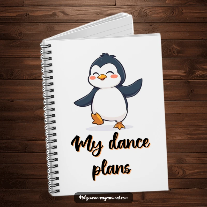 Funny Notebook: A determined penguin joyfully performing a lively jig, ready to capture your notes and thoughts.