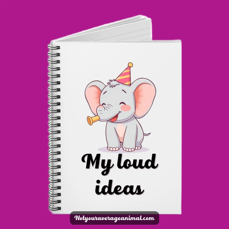 Funny Elephant Party Horn Notebook - Jot Down Your Celebrations