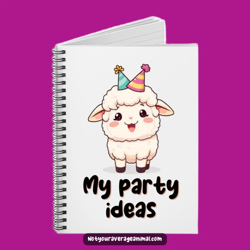 Funny Sheep Party Hat Notebook for Jotting Down Festive Ideas