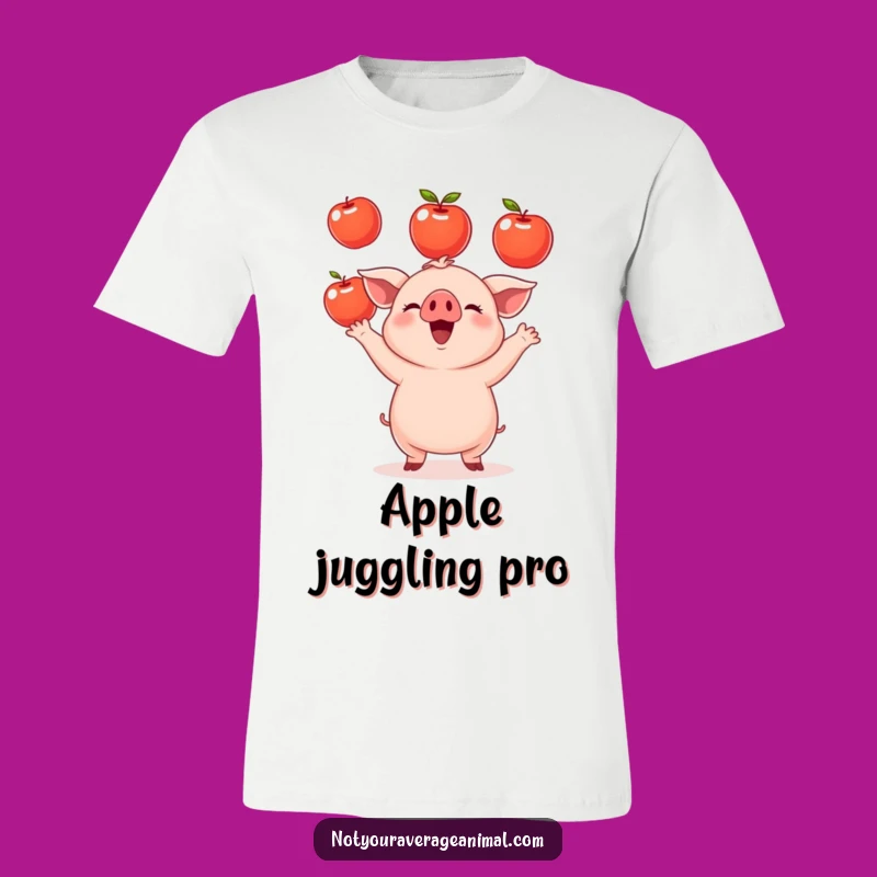 Funny Piglet T-Shirt: Juggling Apples, Farm Humor Apparel Gift