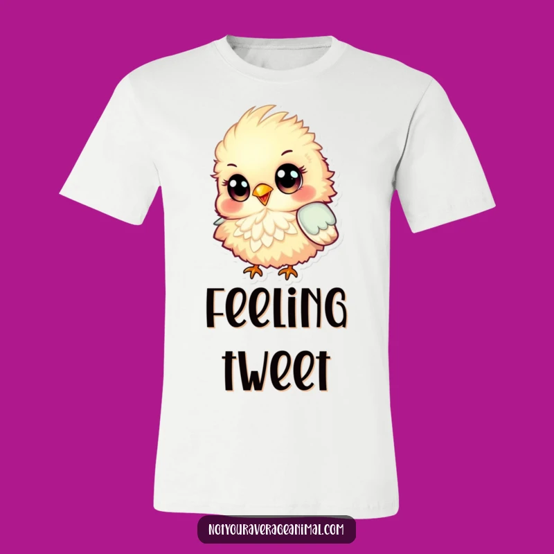 Funny Fluffy Bird T-Shirt: Wear Your Happiness with Big-Eyed Cheer