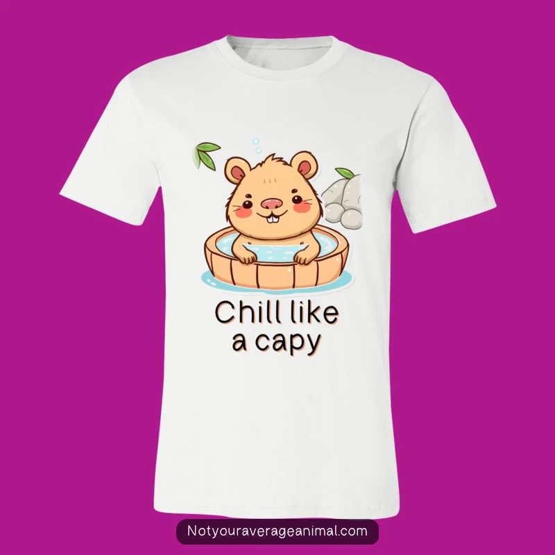 Funny Capybara Hot Spring T-Shirt: Wear Your Relaxation with This Hilarious Tee!