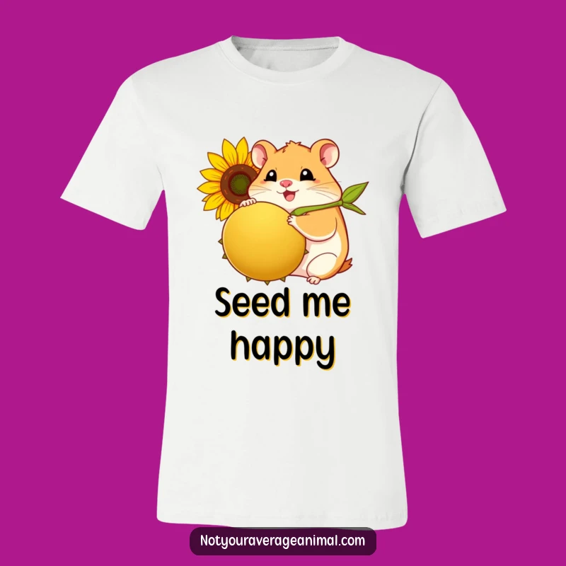 Funny Hamster Seed T-Shirt - Plump Hamster Joyful Sunflower Tee