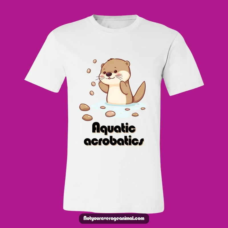 Funny Otter Juggling T-Shirt: Wear Your Aquatic Antics with This Hilarious Tee!