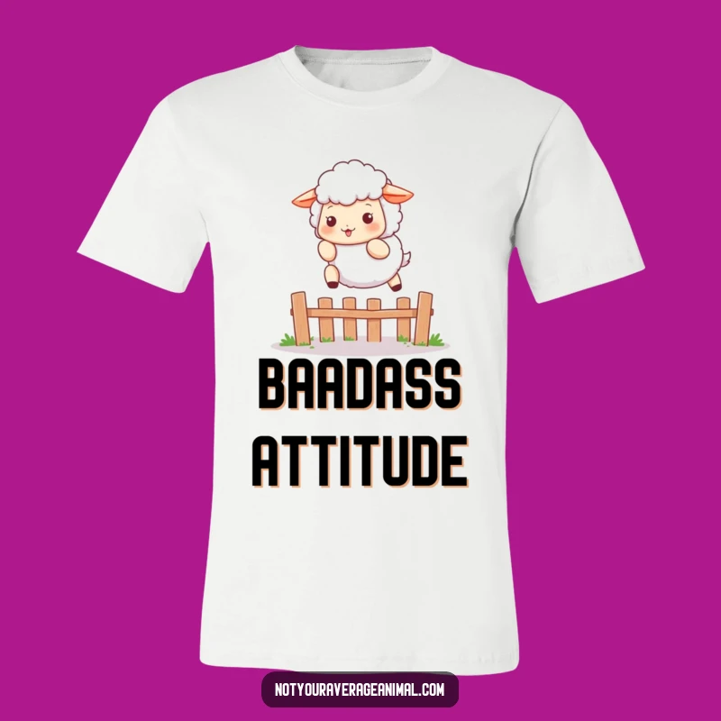 Funny Sheep Leaping T-Shirt: Fluffy Friend for Casual Style Gift