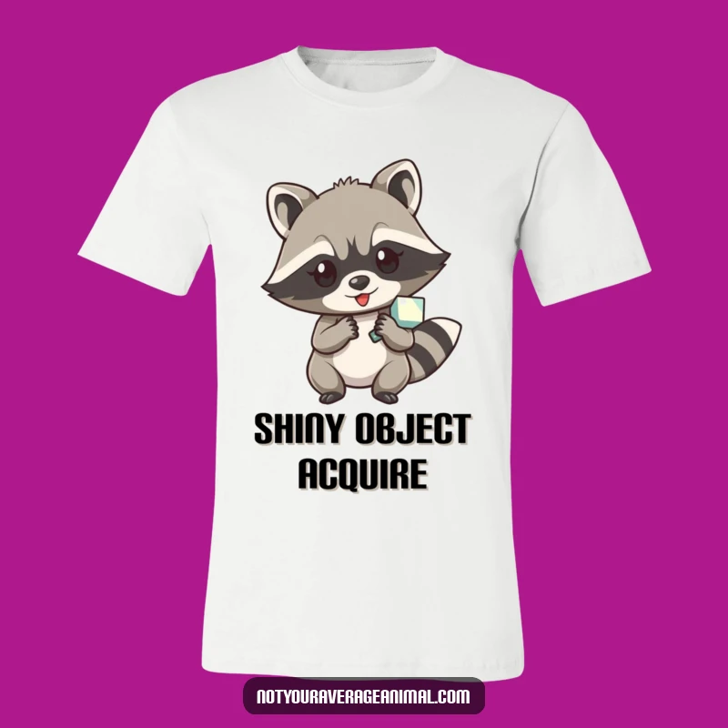Funny Raccoon Shiny Object T-Shirt: Wear Your Love for Treasure Hunting