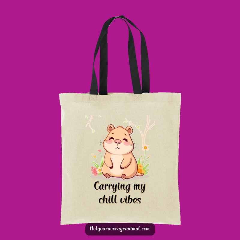 Funny Capybara Spring Tote Bag - Relaxing Animal Companion Gift