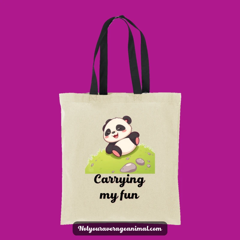 Funny Panda Tote Bag: Giggling Cub Rolling Fun, An Adorable Funny Gift