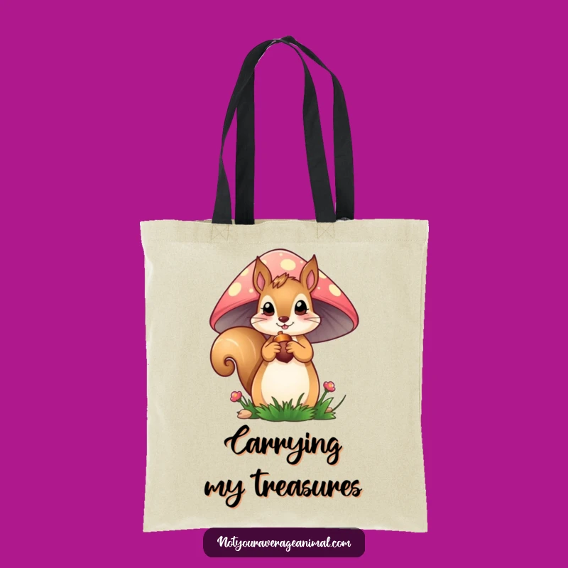 Funny Squirrel Tote Bag: Curious Mushroom Dweller, Your Chic and Funny Gift!