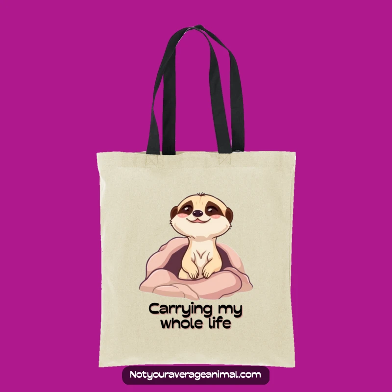 Funny Giggling Meerkat Tote Bag - Hilarious Burrow Animal Carryall Gift