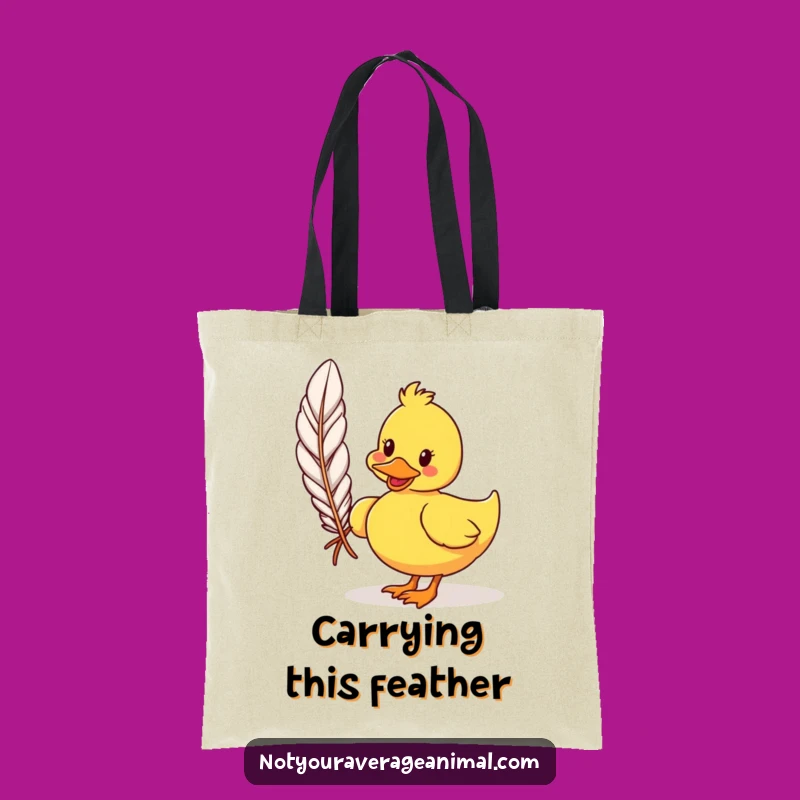 Funny Duck Tote Bag: Waddling Feather Style, Quirky Carry-All Gift