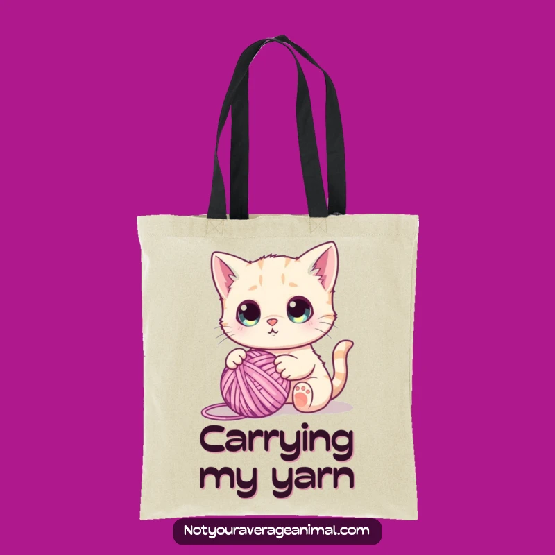 Funny Cute Cat Yarn Ball Tote Bag - Practical Funny Cat Accessory